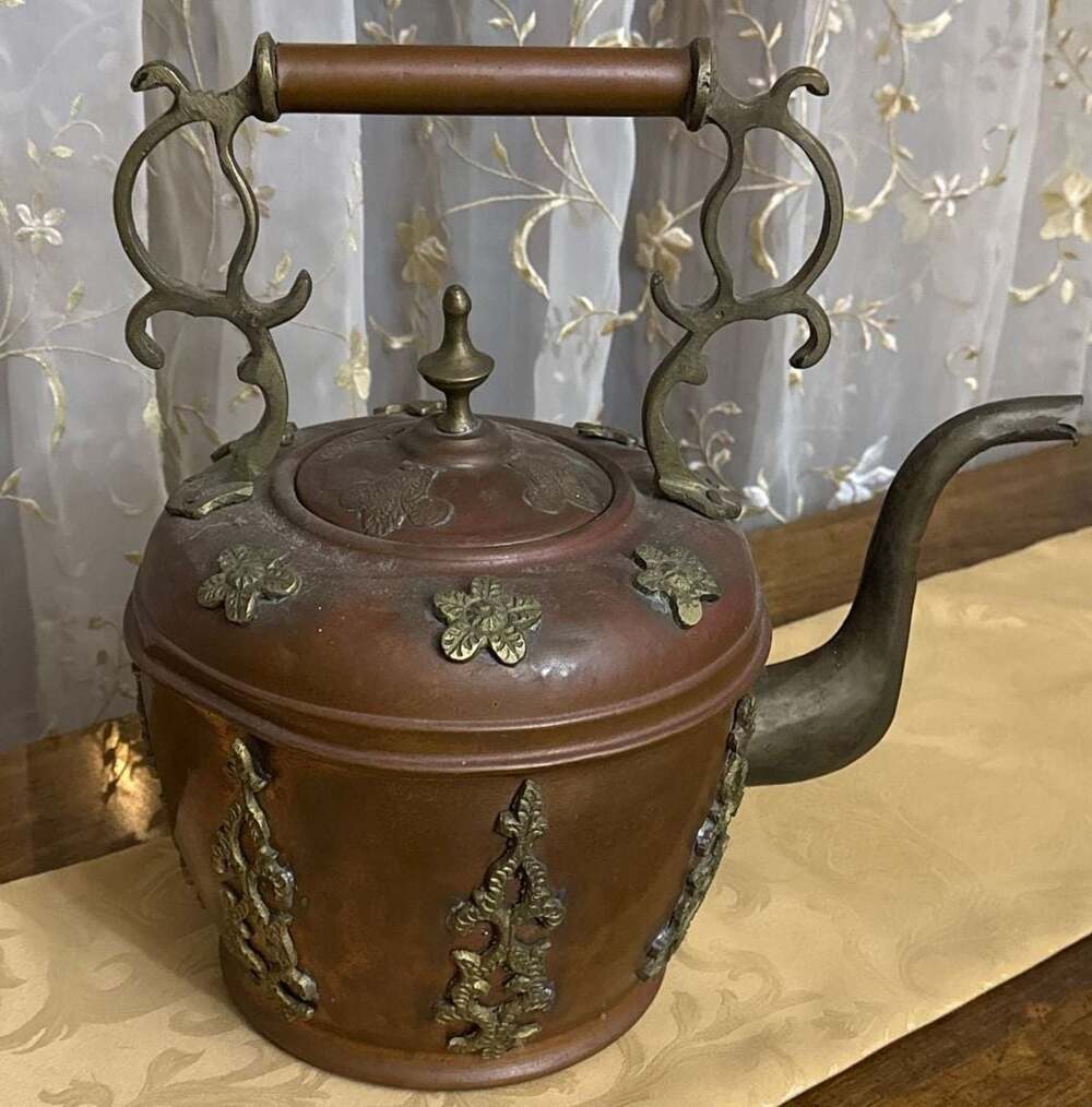 Antique Moroccan Copper and Brass‎ Tea Kettle